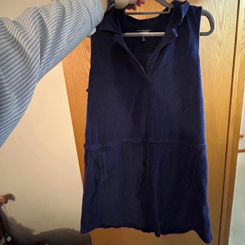 XL navy Lands End swim cover up